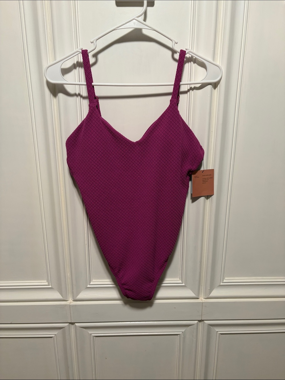 Shade & Shore Raspberry Purple Textured One-Piece Swimsuit